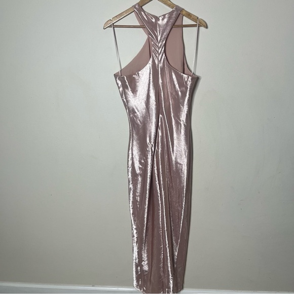 Banana Republic Women’s Pink Hammered Satin One-Shoulder Racerback Dress Sz 10 - Picture 8 of 12